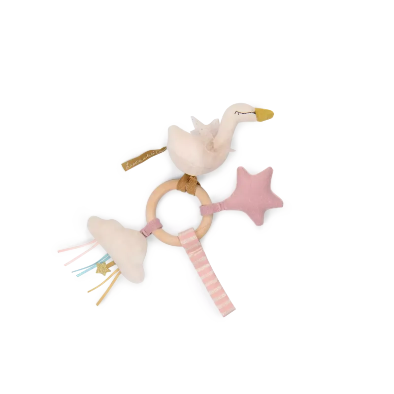 Hochet anneau bois cygne "la petite école de danse" - Moulin Roty