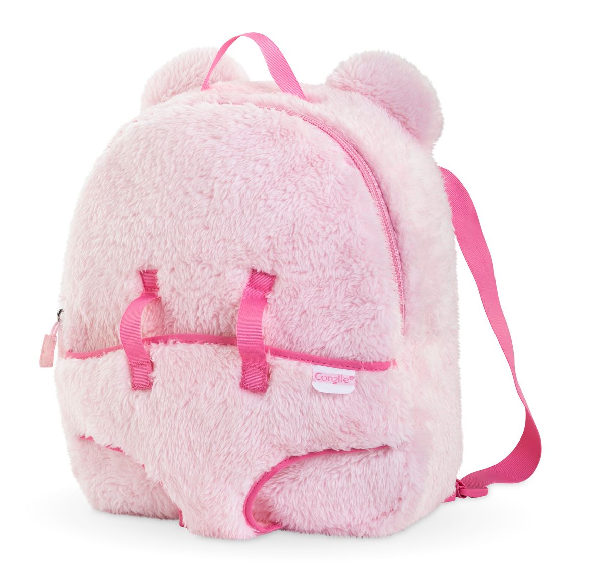 Sac à dos porte poupon peluche rose 30cm - Corolle