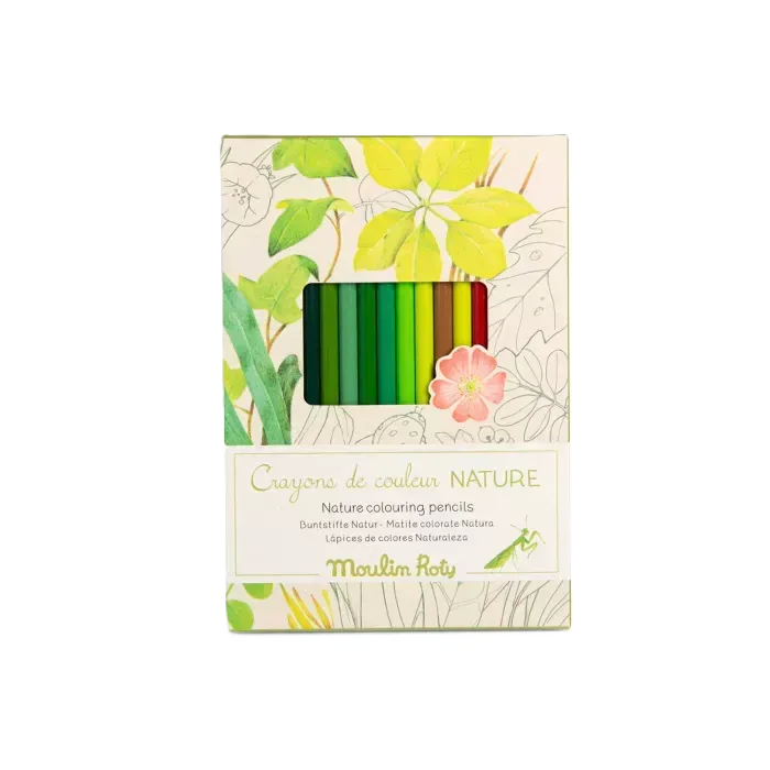 12 crayons de couleurs nature - Moulin Roty