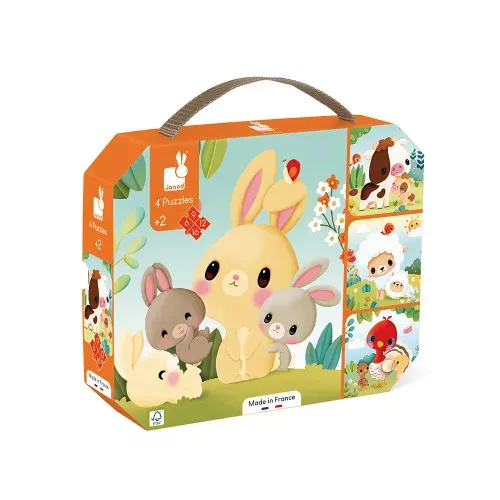 4 puzzles évolutifs - 6/9/12/16 pcs - Janod (3 titres au choix)