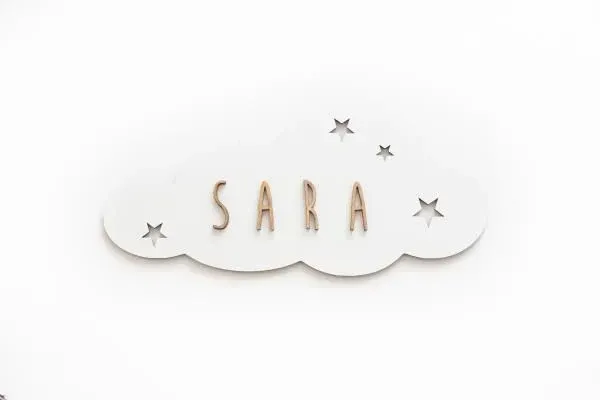 Plaque de porte nuage blanc personnalisable - Vintiun