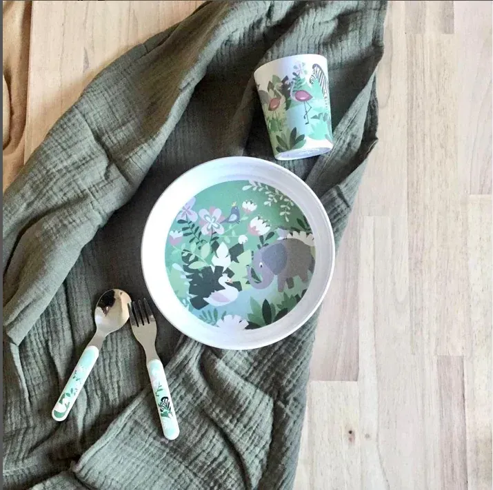 Coffret vaisselle jungle - Pouce et Lina Coffret vaisselle jungle - Pouce et Lina