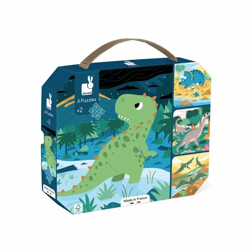 4 puzzles évolutifs - 6/9/12/16 pcs - Janod (2 titres au choix)