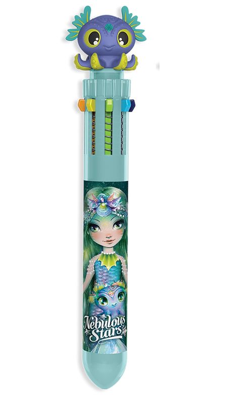 Stylo bille 10 couleurs bleu - NEBULOUS Stylo bille 10 couleurs bleu - NEBULOUS