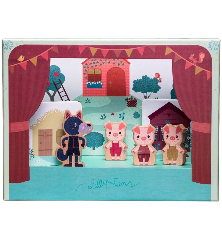 Théâtre aimanté les 3 petits cochons - Lilliputiens Théâtre aimanté les 3 petits cochons - Lilliputiens