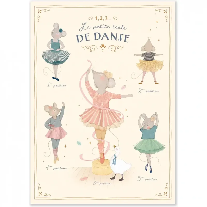 Affiche 50x70 cm "la petite école de danse" - Moulin Roty
