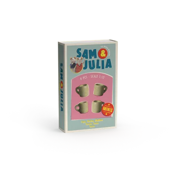 Mini boîte d'allumettes - tasses - Sam et Julia