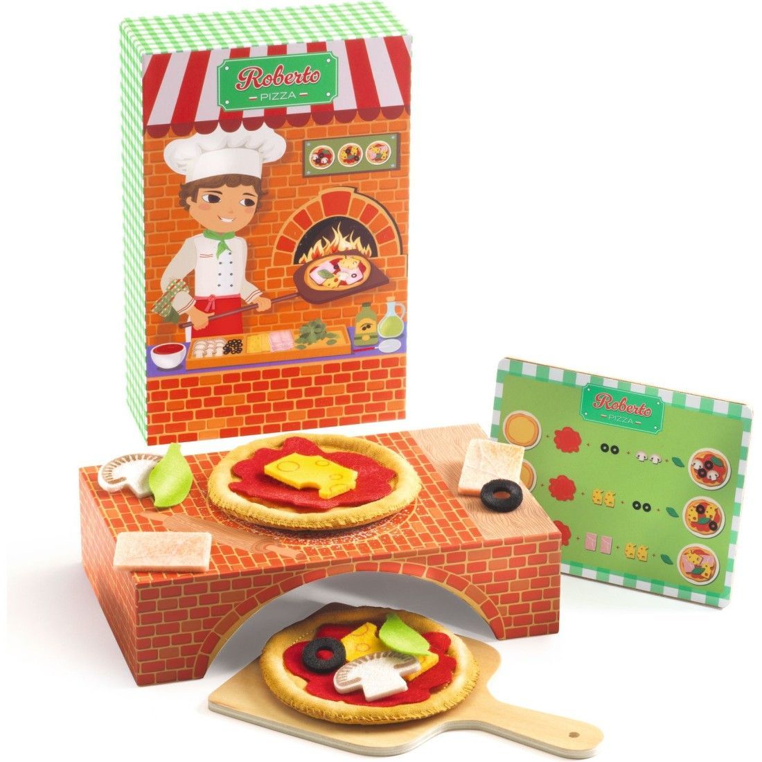 Roberto pizza préparer des pizzas avec menu  - Djeco