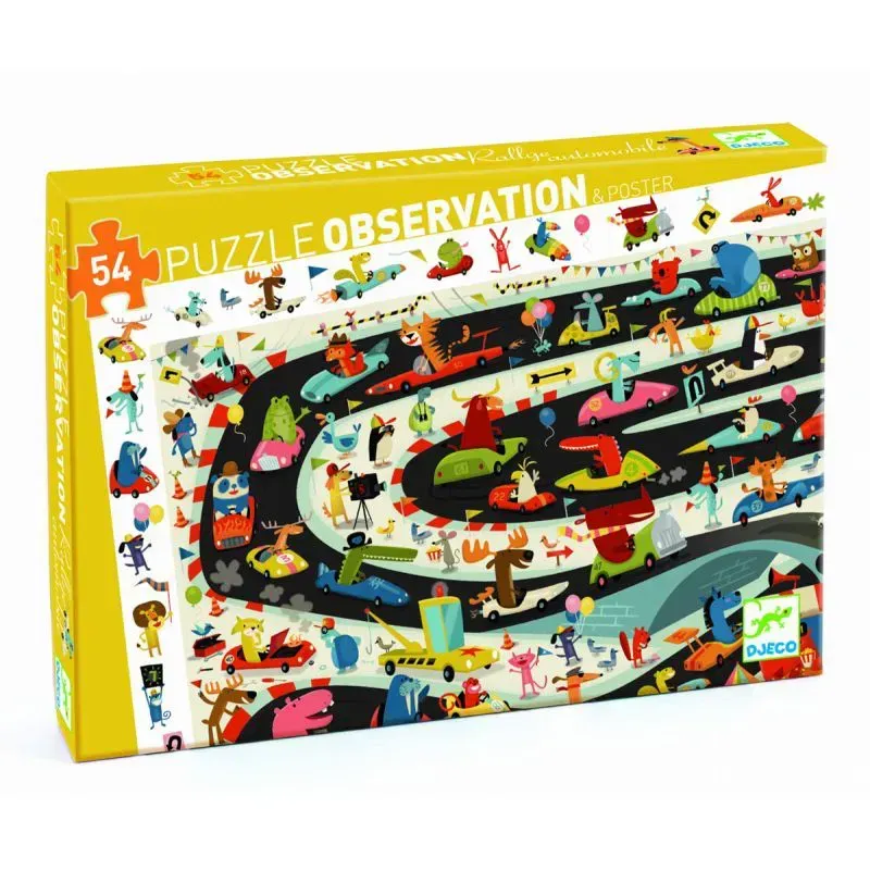 Puzzle d'observation 54 pcs "rallye automobile"  - Djeco