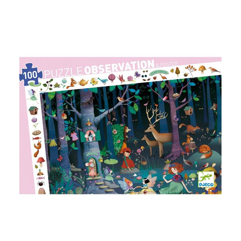 Puzzle d'observation 100pcs "la forêt enchantée"  - Djeco