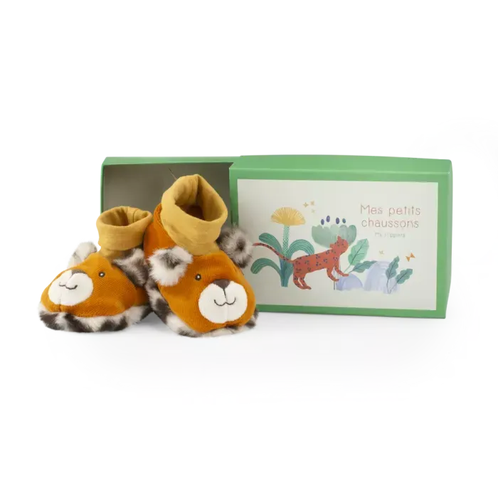 Chaussons léopard Taïgo 0-6mois "La forêt de Mawa" - Moulin roty