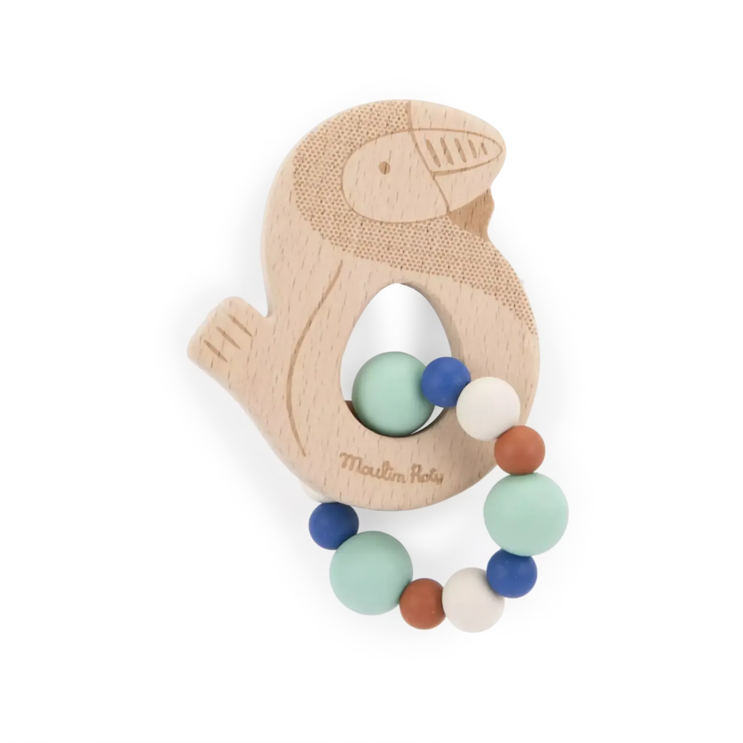 Hochet bois anneau de dentition  "La forêt de Mawa" - Moulin roty