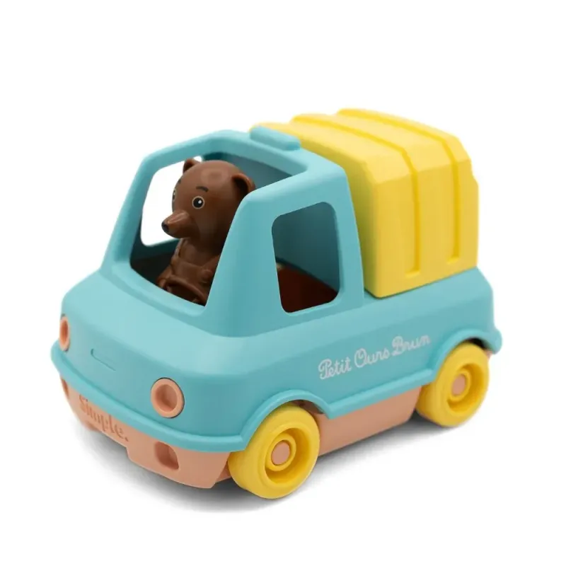Camion poubelle bleu Petit Ours Brun - Le jouet simple