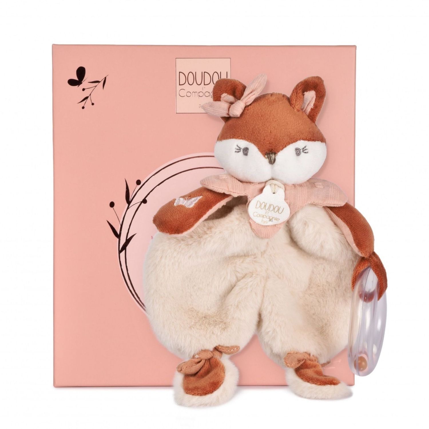 Mina doudou avec hochet - Doudou et Cie Mina doudou avec hochet - Doudou et Cie