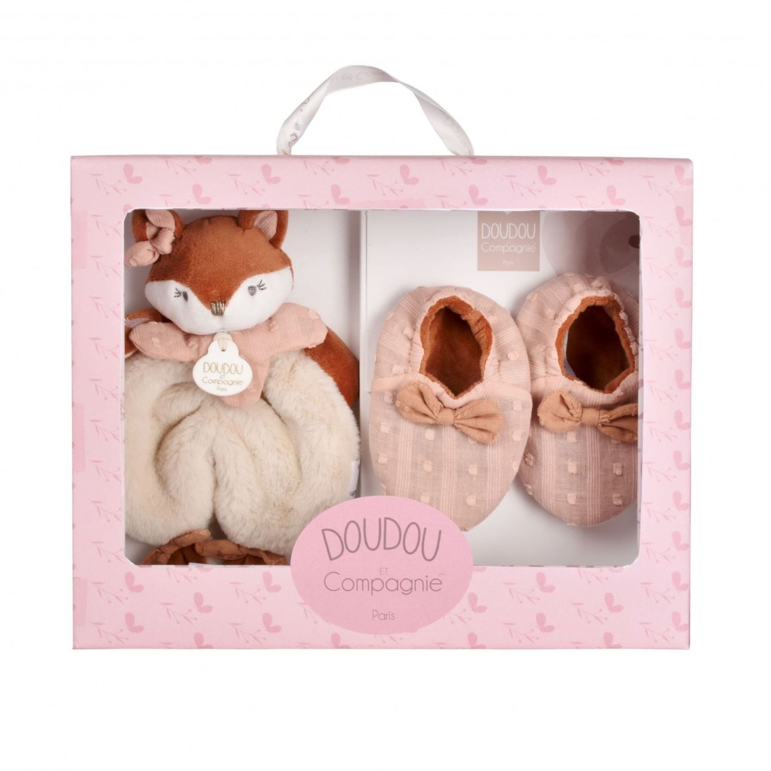 Mina coffret doudou + chaussons - Doudou et Cie Mina coffret doudou + chaussons - Doudou et Cie