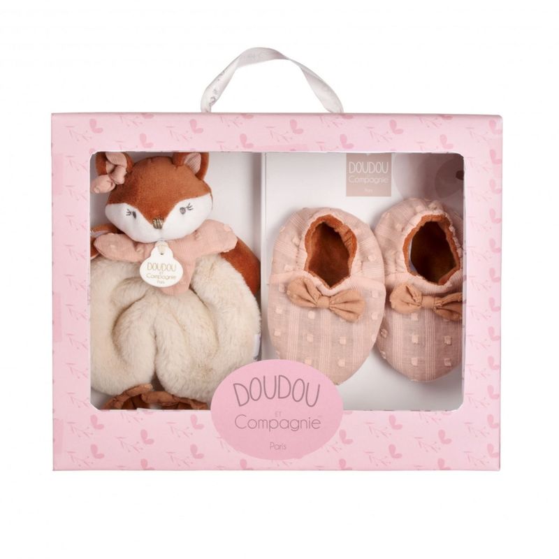 Mina coffret doudou + chaussons  - Doudou et Cie