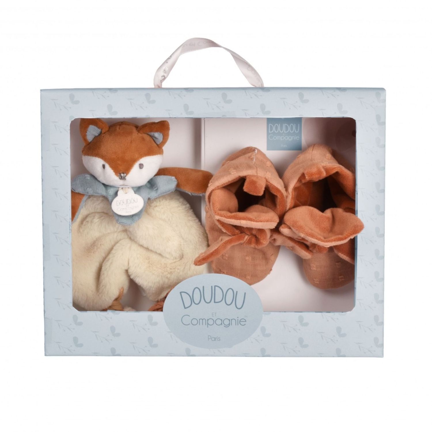 Timo coffret doudou + chaussons - Doudou et Cie Timo coffret doudou + chaussons - Doudou et Cie