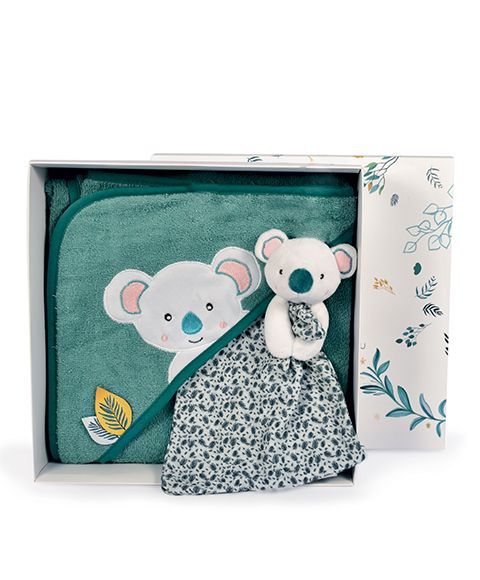 Coffret cape de bain + doudou Yoca - Doudou et Cie