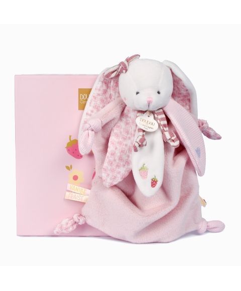 Doudou lapin vanille fraise - Doudou et Cie