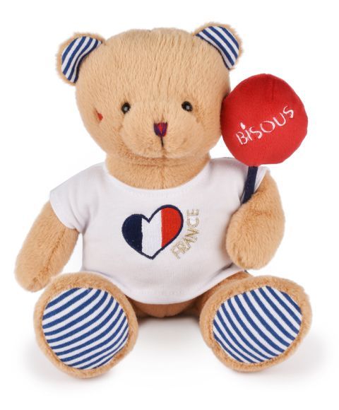 L'ours bisous avec ballon 25cm - Doudou et Cie L'ours bisous avec ballon 25cm - Doudou et Cie