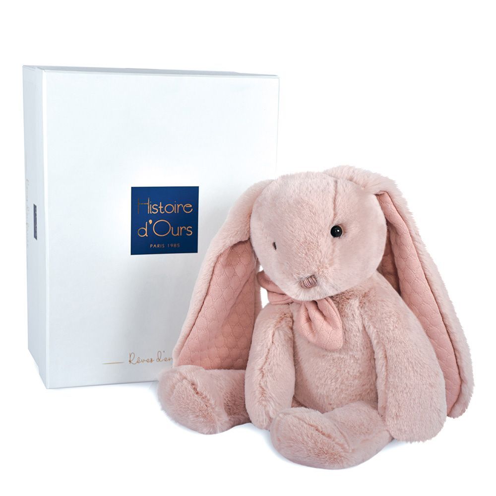 Lapin rose poudré preppy chic 40cm - Histoire d'ours Lapin rose poudré preppy chic 40cm - Histoire d'ours