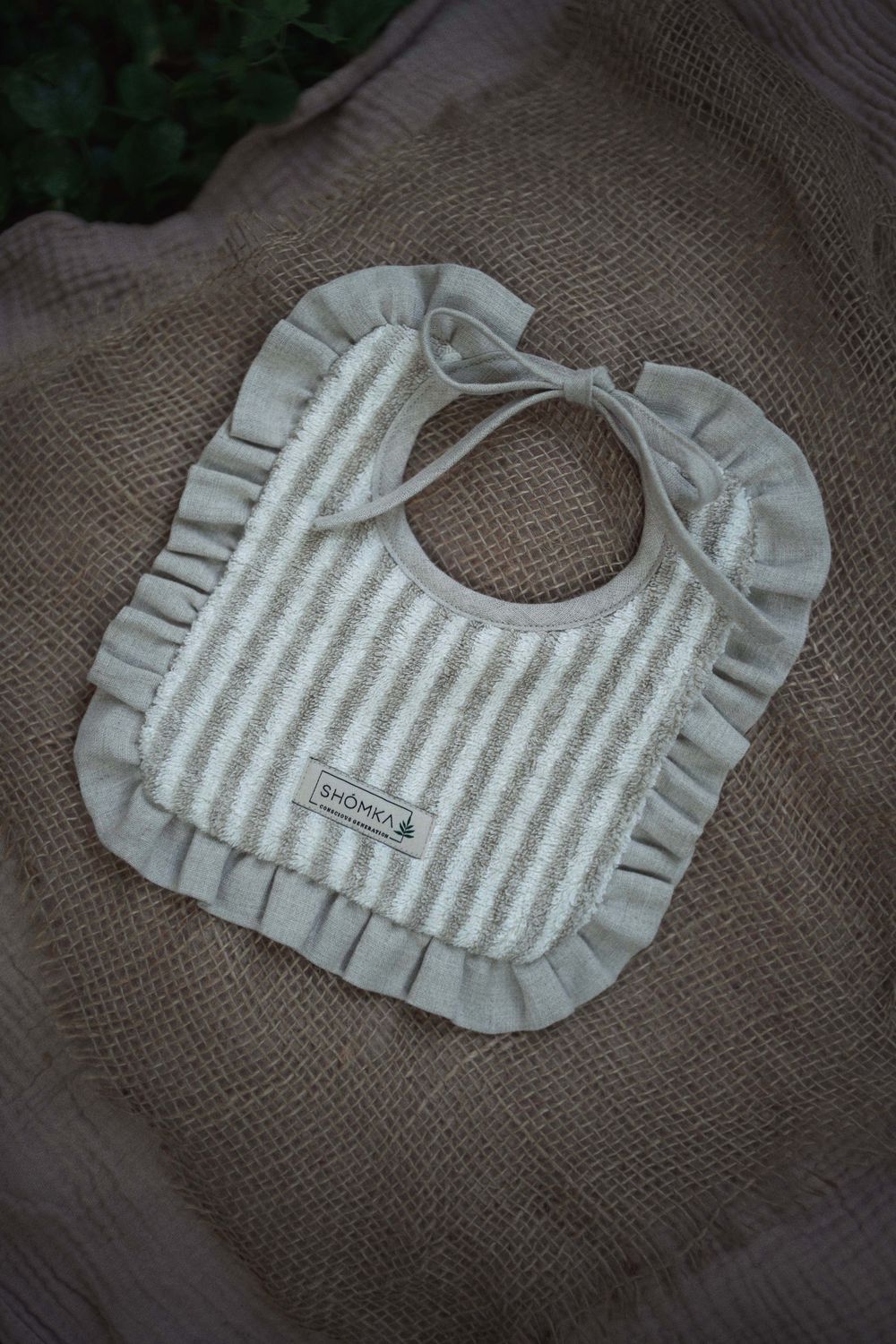 LINEN BABY BIB ' STRIPED CLASSIC '