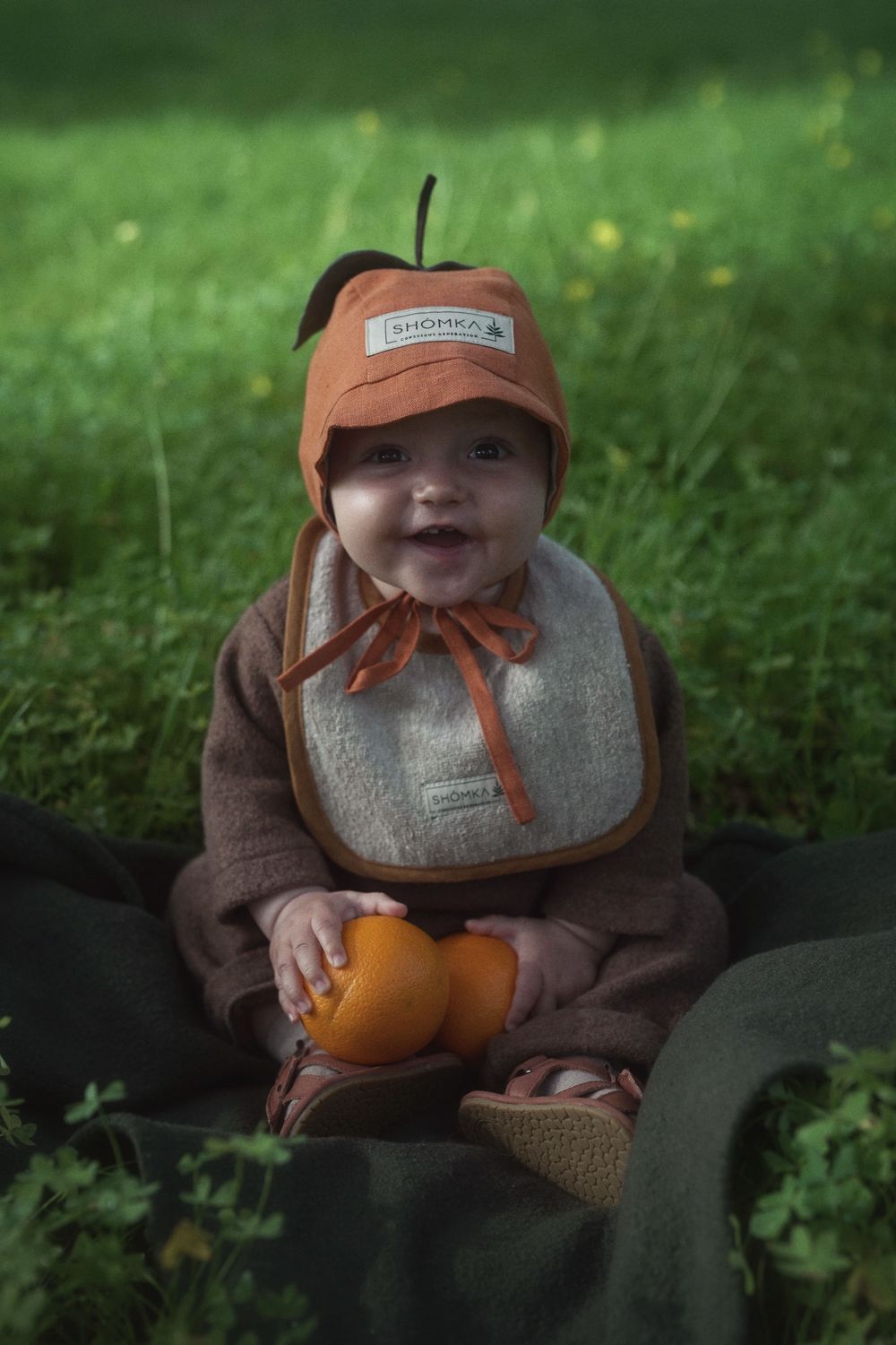 LINEN BONNET ' TANGERINE '