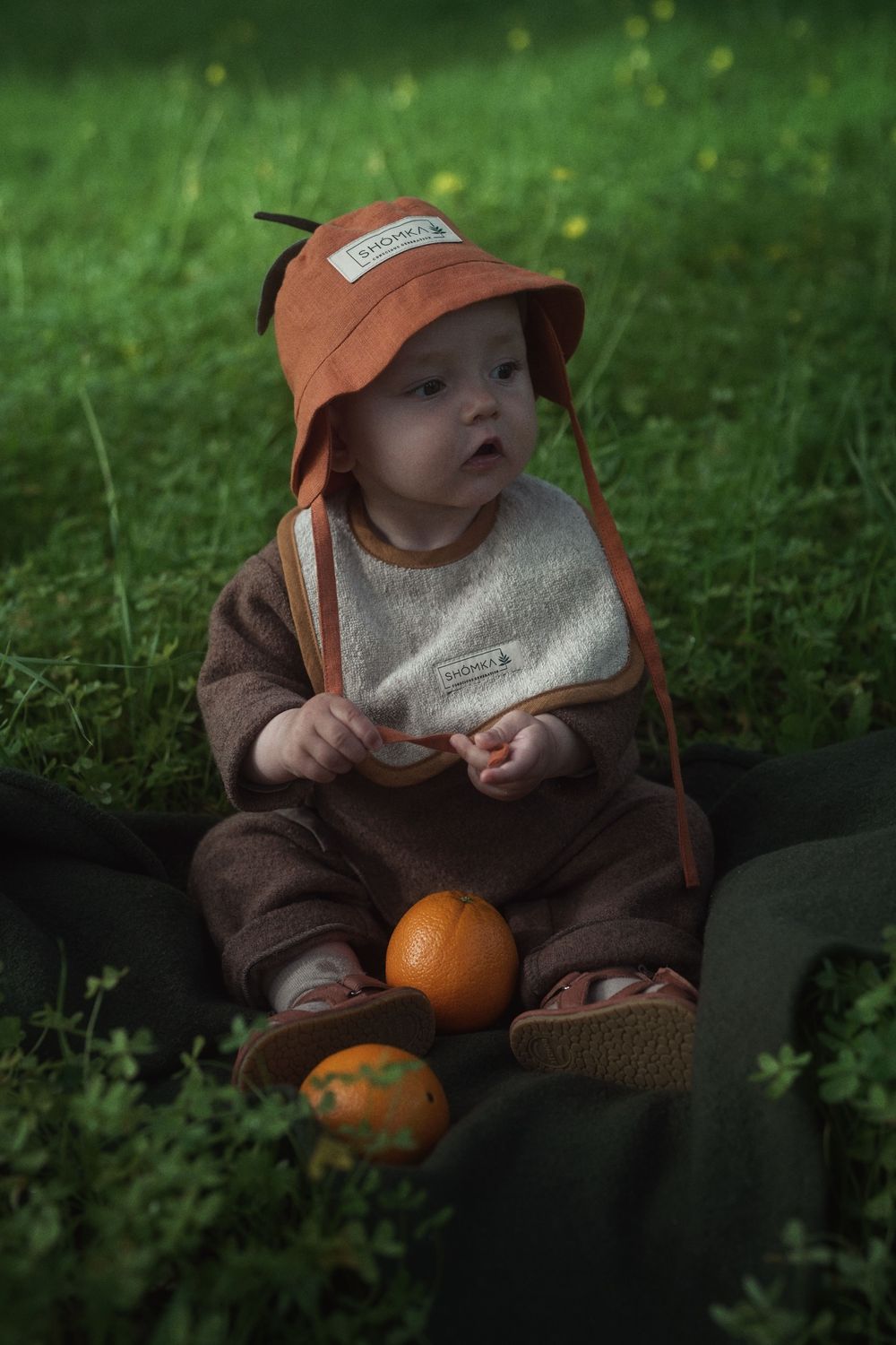LINEN HAT ' TANGERINE '