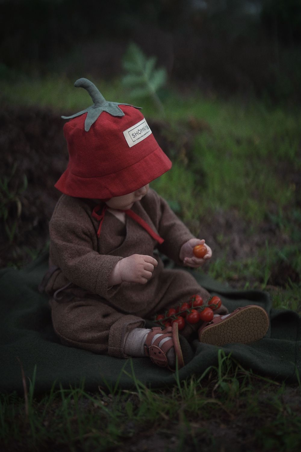 LINEN HAT ' TOMATO '