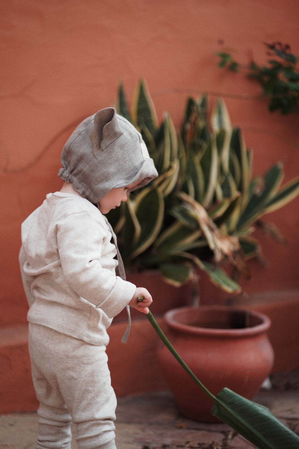 LINEN BONNET 'RED PANDA'