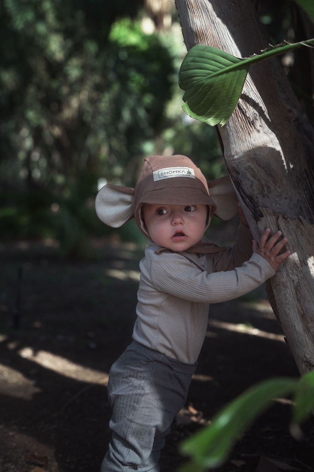 LINEN BONNET 'MONKEY'