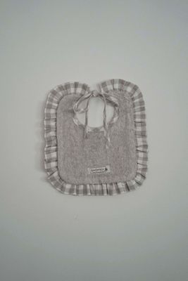 LINEN BABY BIB 'NEUTRAL CLASSIC'