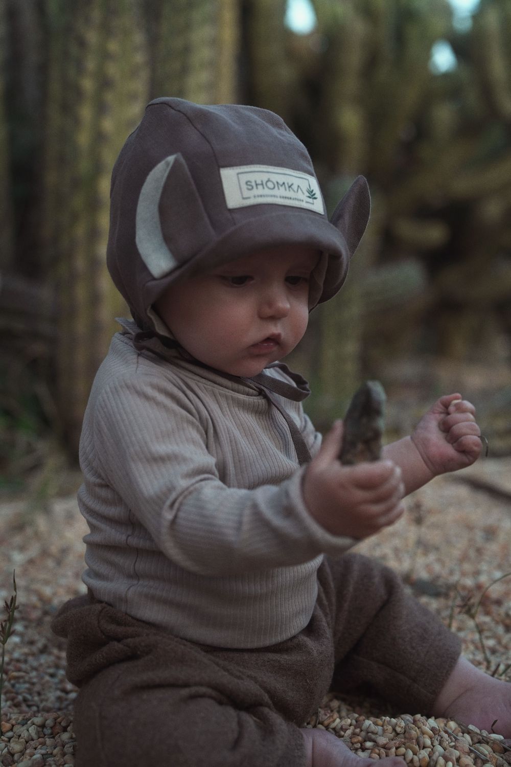 LINEN BONNET 'CAMEL'