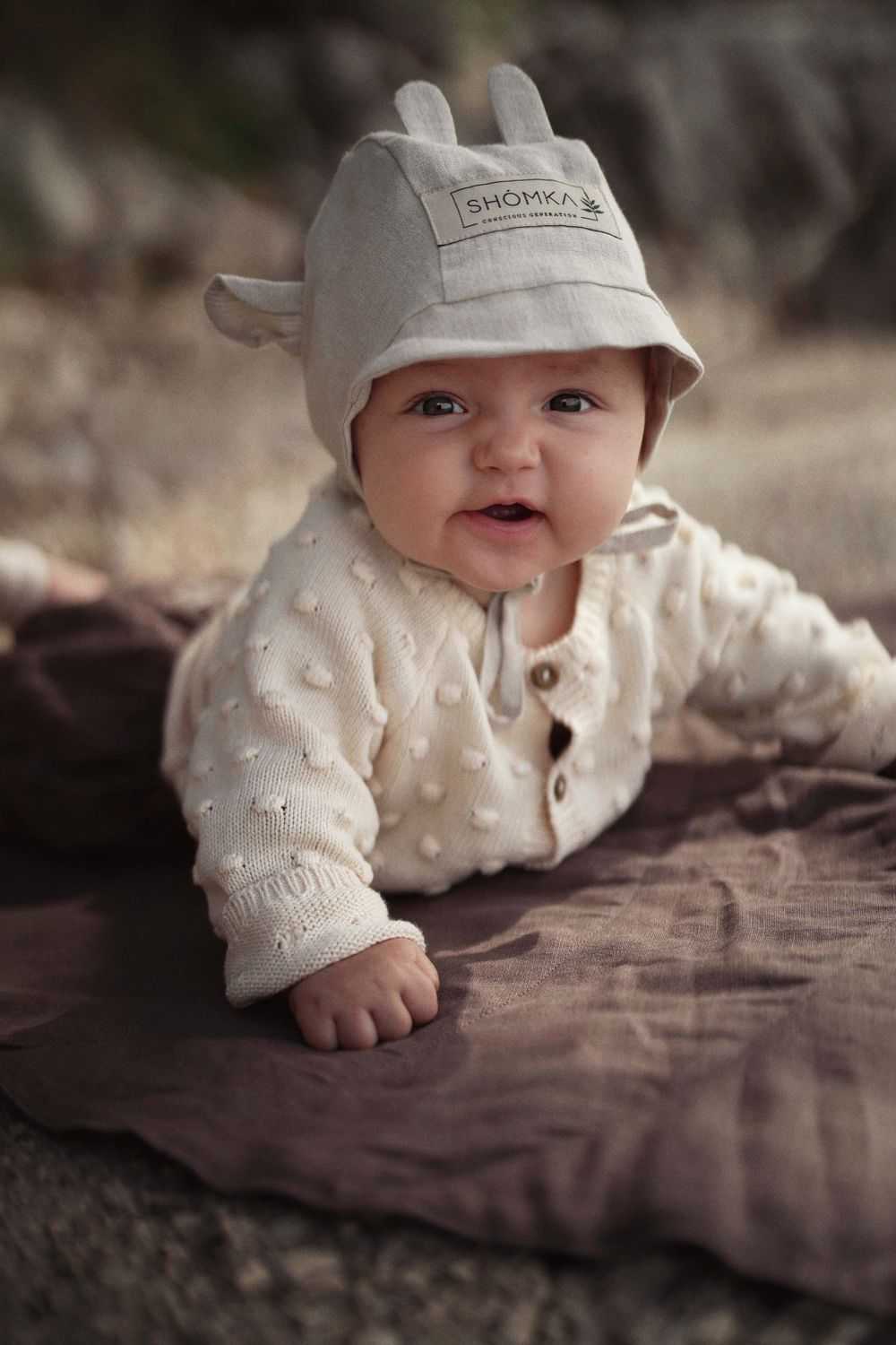 LINEN BONNET 'GOAT'