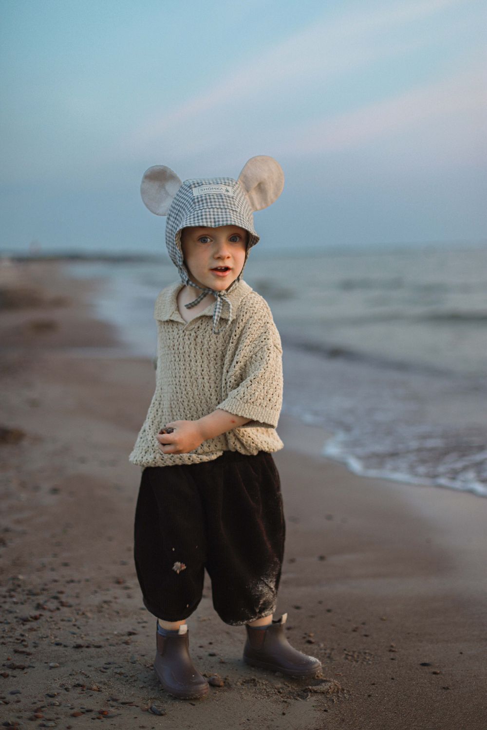 LINEN BONNET 'MOUSE'