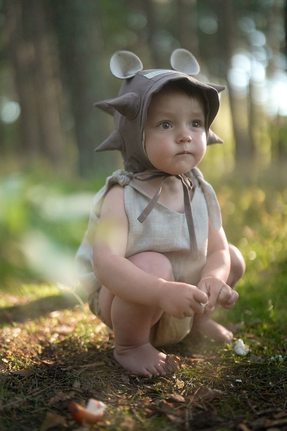 LINEN BONNET 'HEDGEHOG'