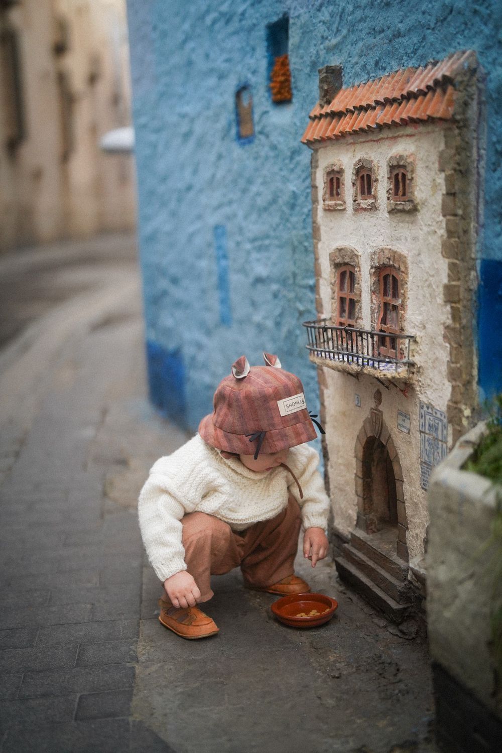 LINEN HAT 'SCOTTISH FOLD CAT'