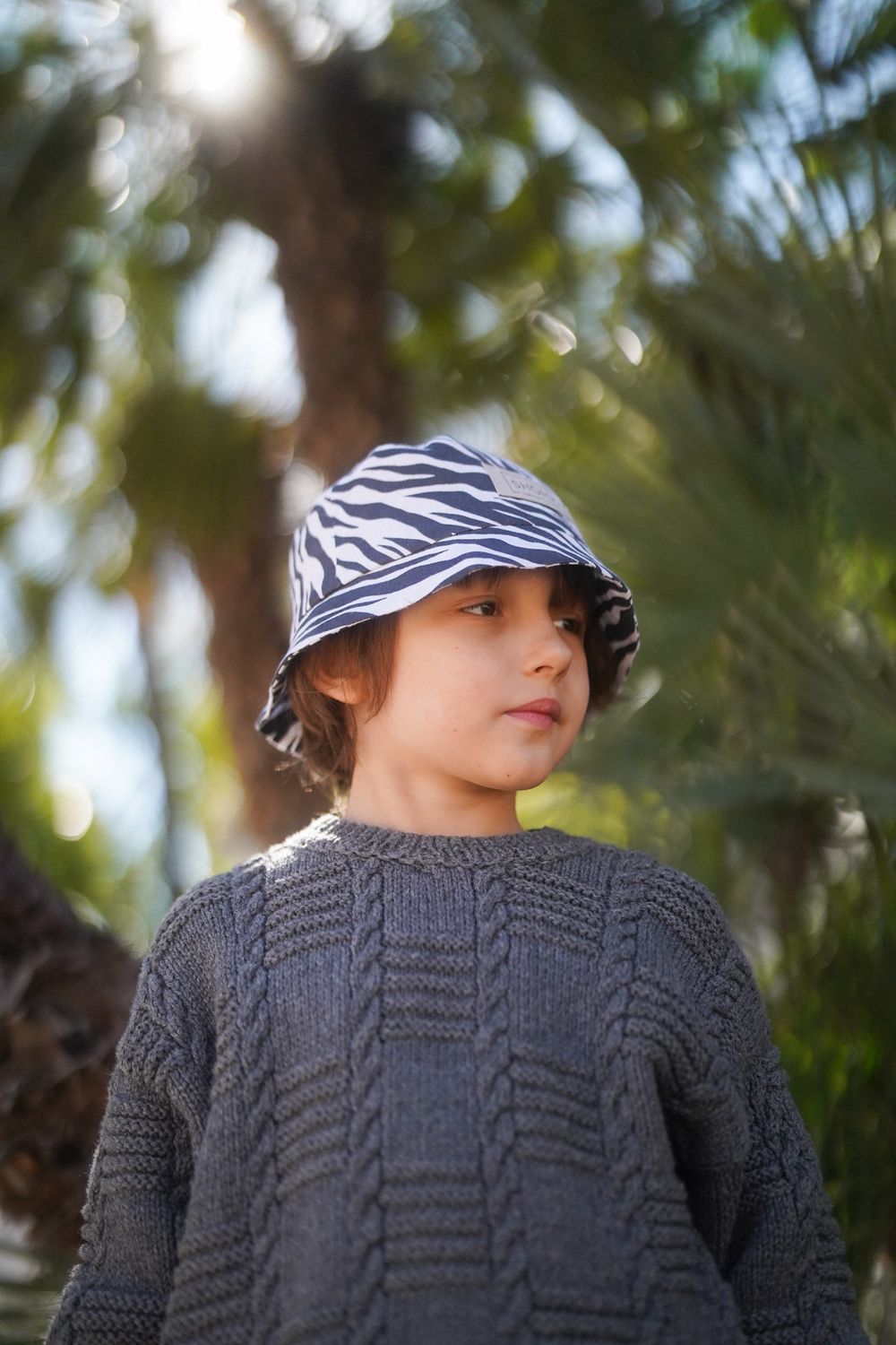LINEN BUCKET HAT 'ZEBRA'
