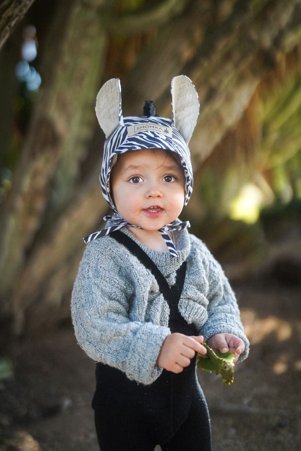 LINEN BONNET 'ZEBRA'