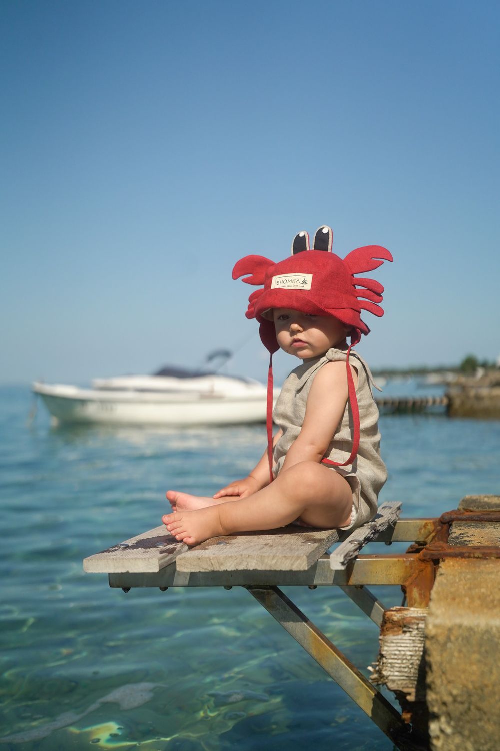 LINEN HAT 'CRAB'