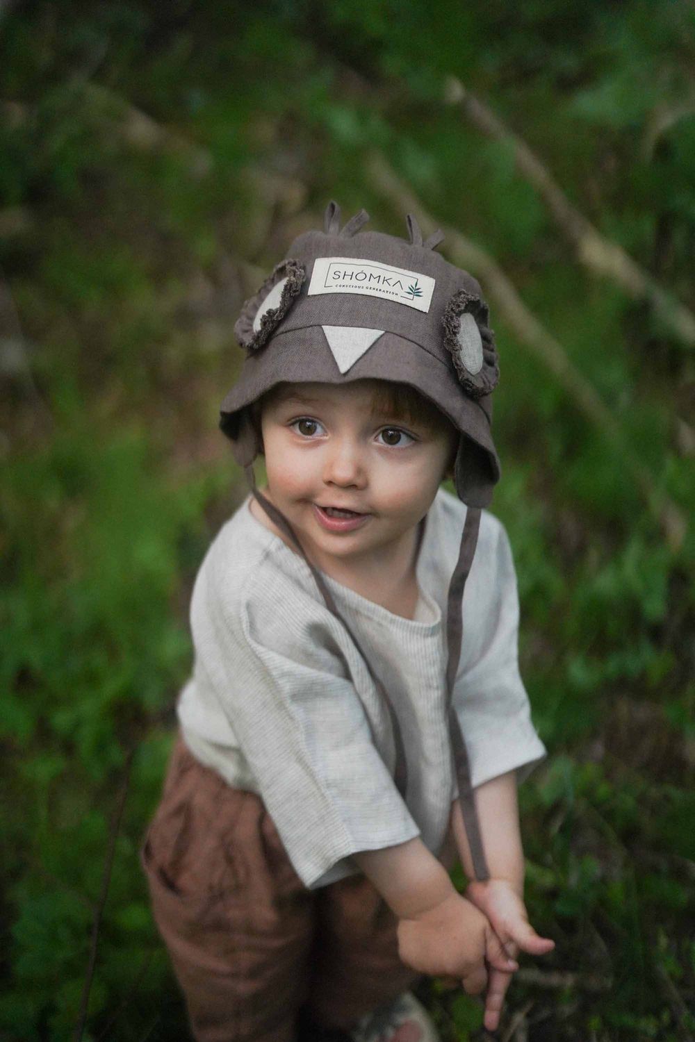 LINEN HAT 'OWL'