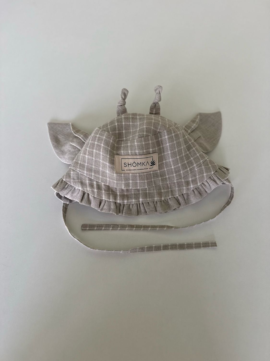 CHALK LINEN HAT 'GIRAFFE'