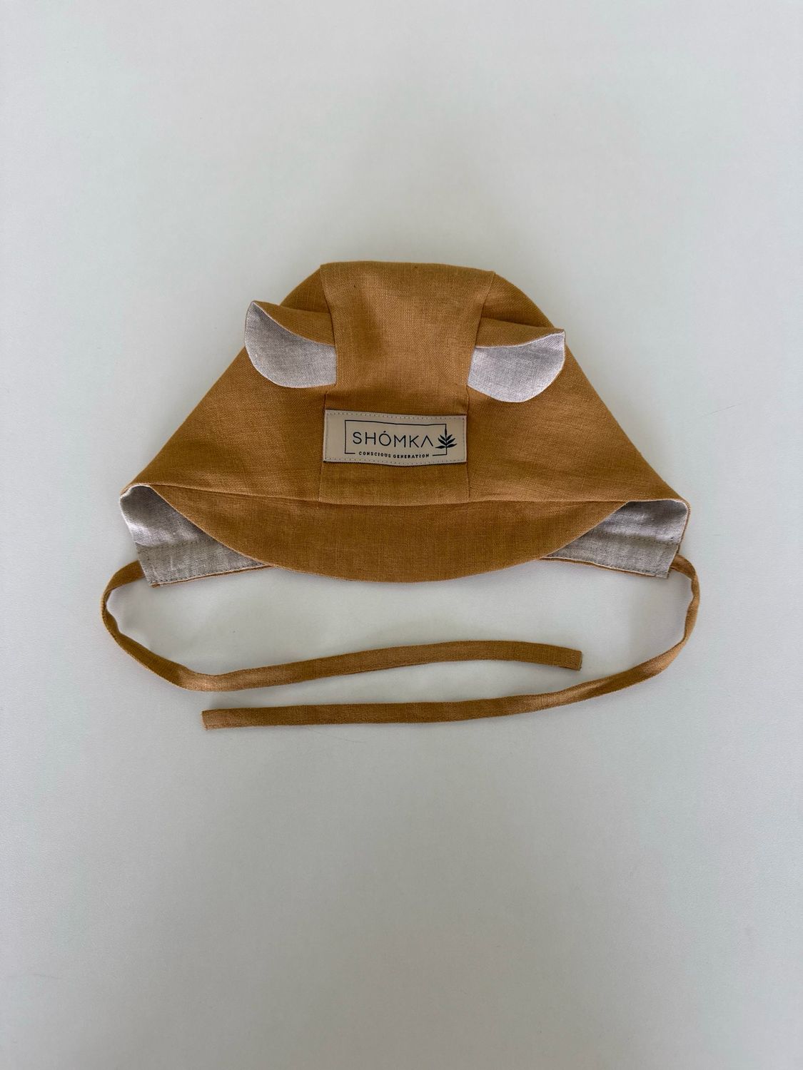 HONEY LINEN BONNET 'BEAR'