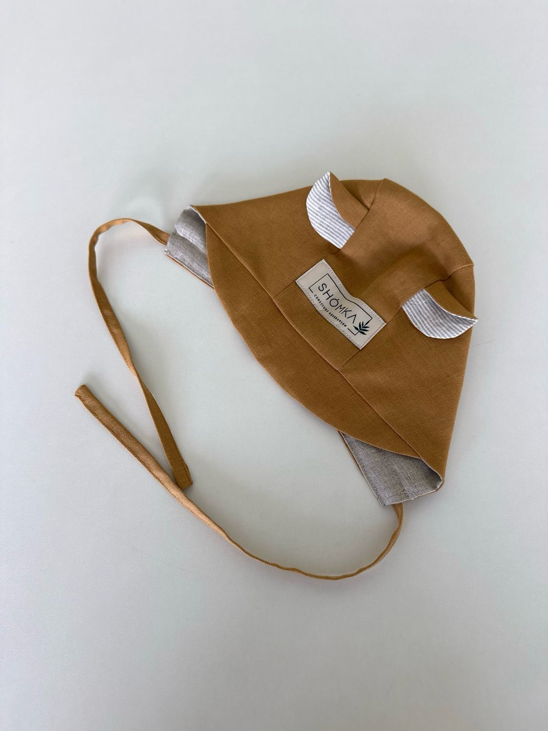 HONEY LINEN BONNET 'BEAR'