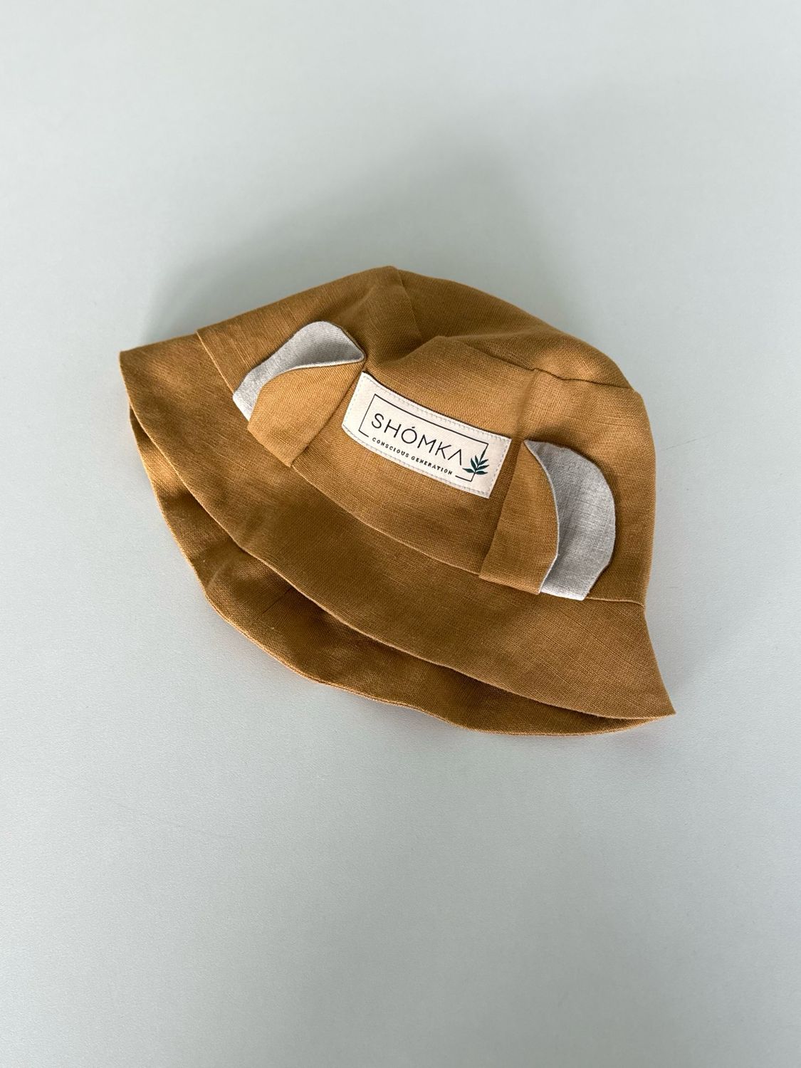 HONEY LINEN BUCKET HAT 'CAMEL EARS'