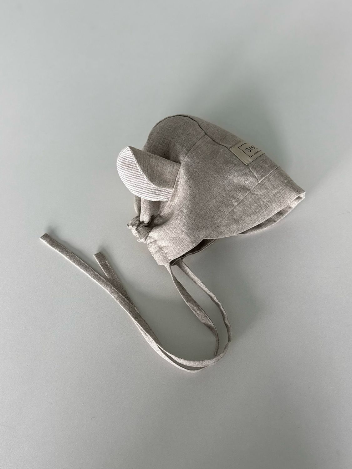 NATURAL LINEN BONNET 'SHEEP'