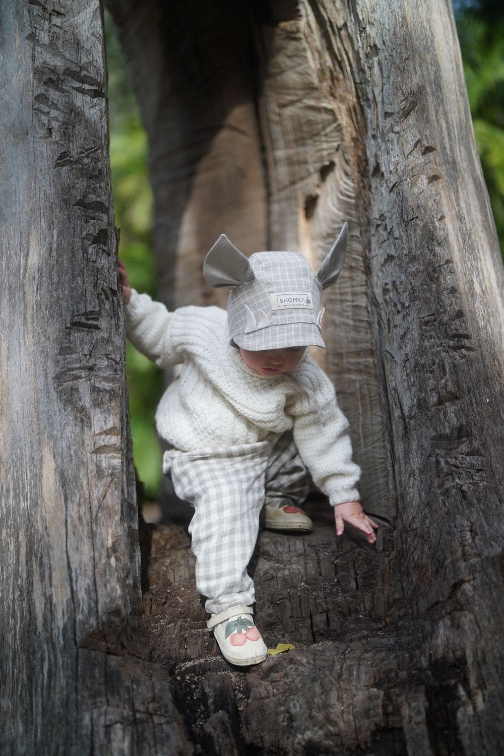 CHALK LINEN BONNET 'WILD BOAR', COLOR: Chalk