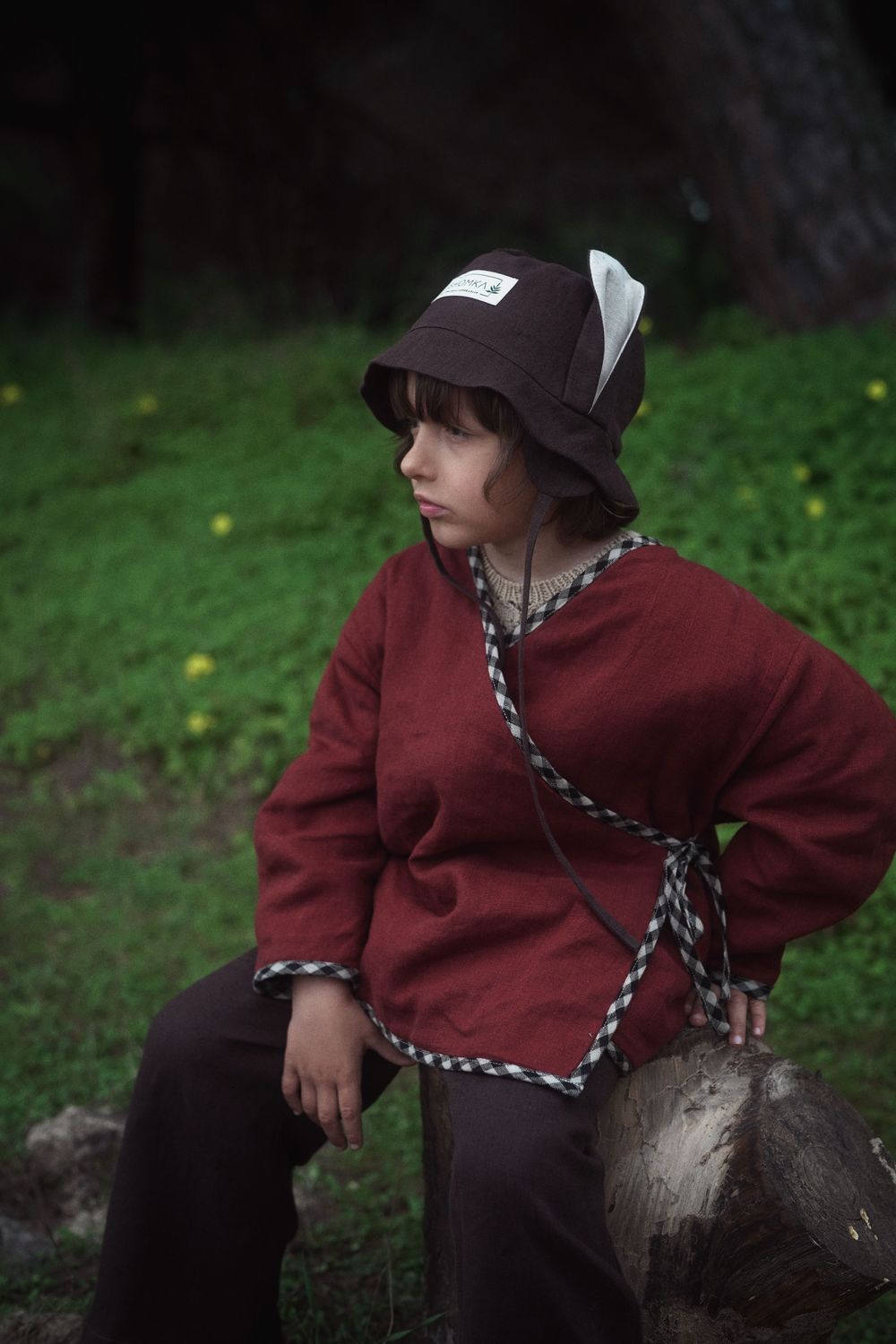 CHOCOLATE LINEN HAT 'JERBOA'
