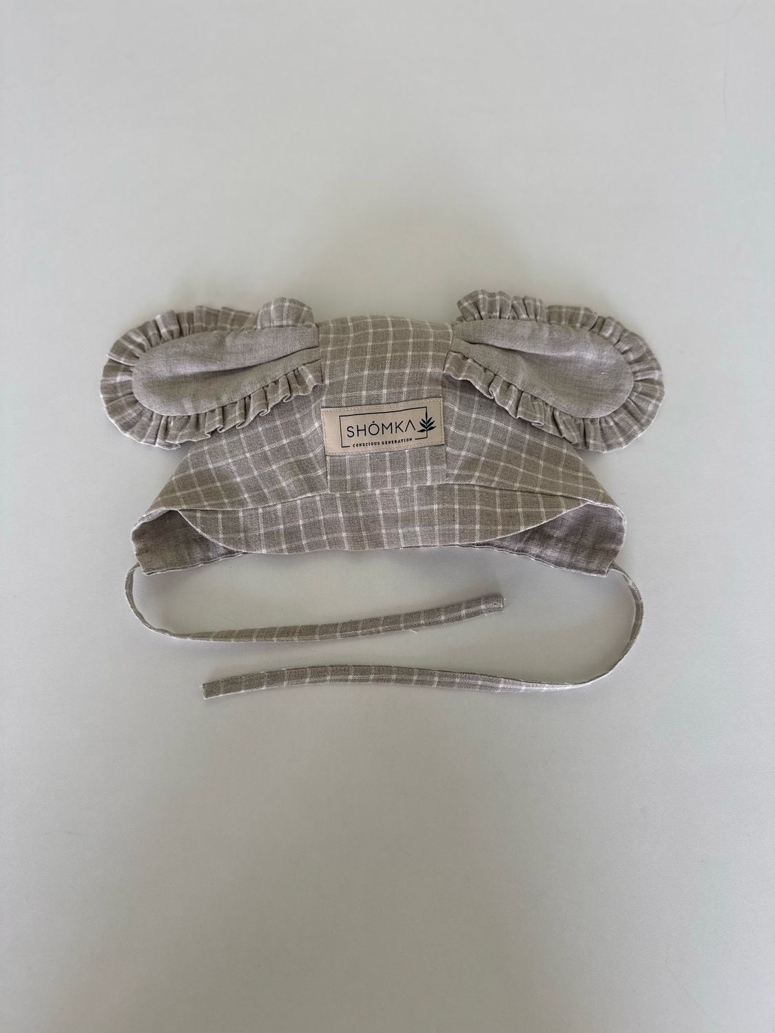 CHALK LINEN BONNET 'PUPPY'