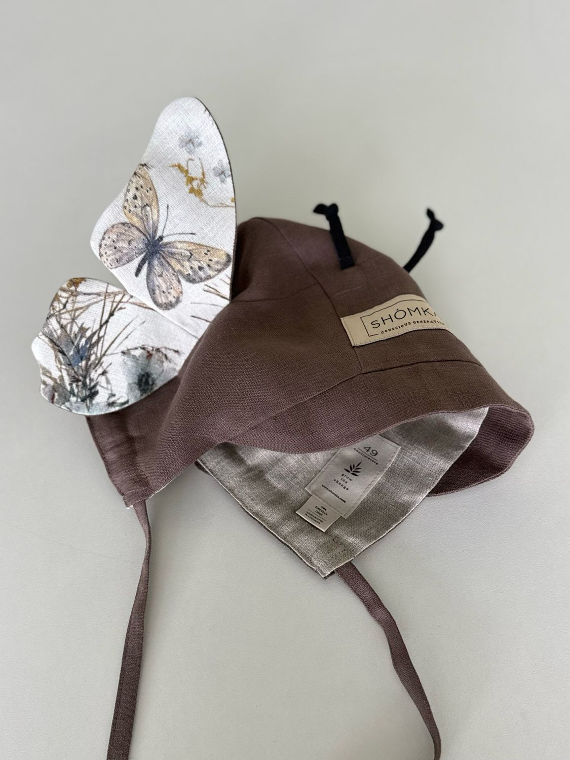SOIL LINEN BONNET 'BUTTERFLY'